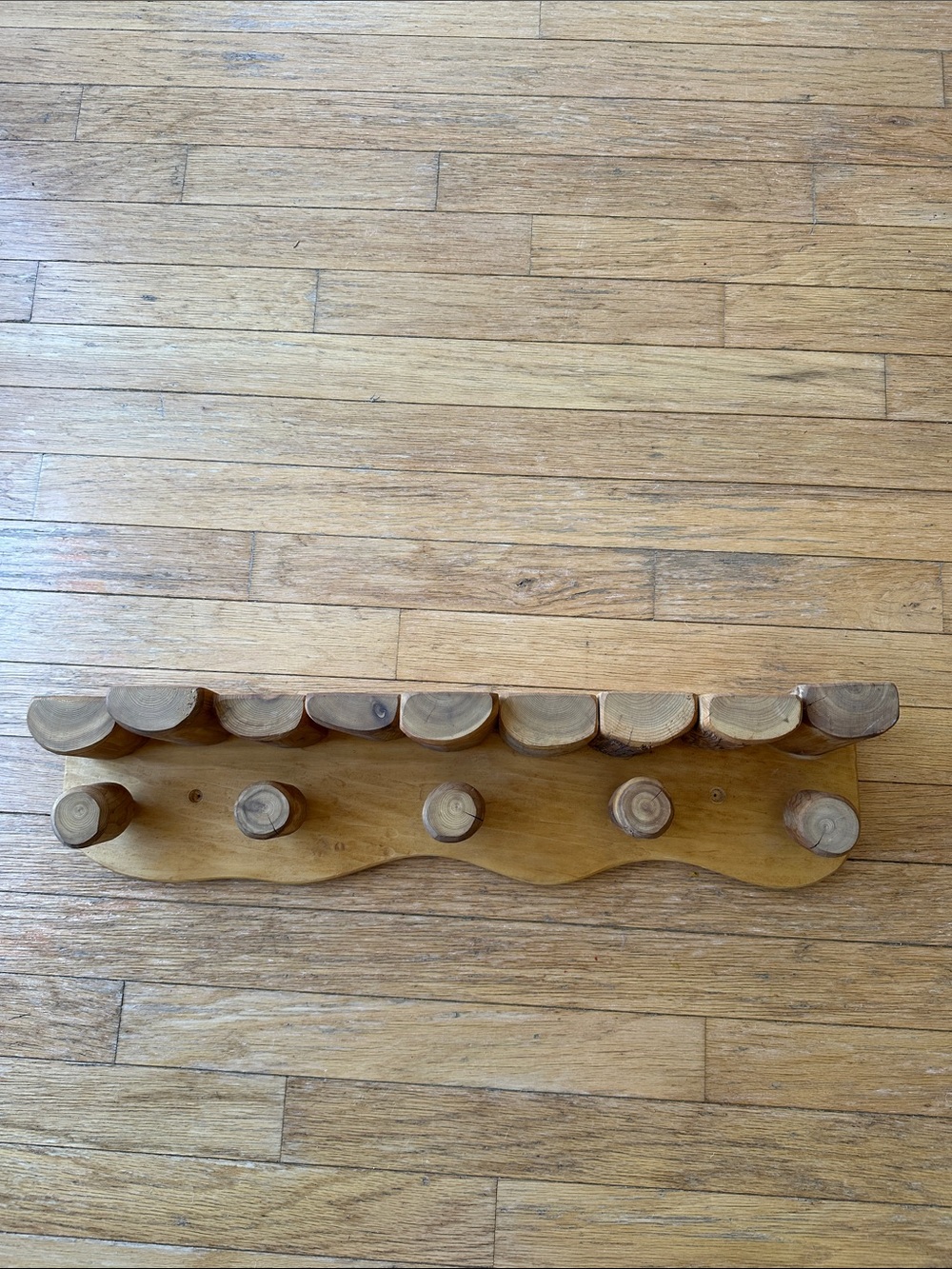 Handmade shelf with hooks